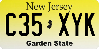 NJ license plate C35XYK