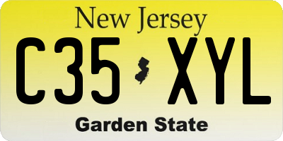 NJ license plate C35XYL