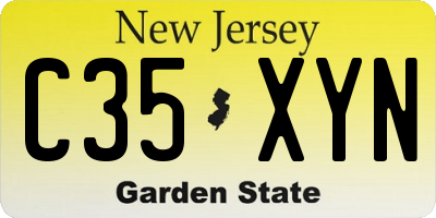 NJ license plate C35XYN