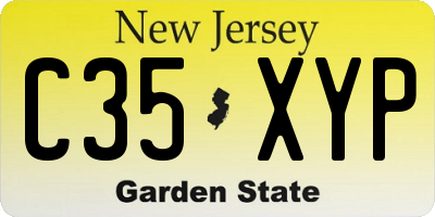 NJ license plate C35XYP