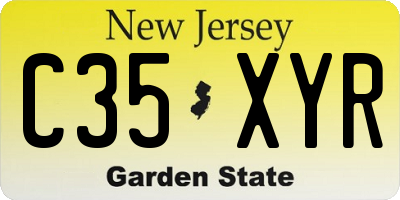 NJ license plate C35XYR