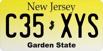 NJ license plate C35XYS