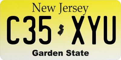 NJ license plate C35XYU
