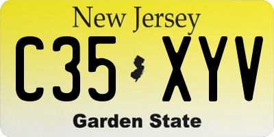 NJ license plate C35XYV
