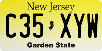NJ license plate C35XYW