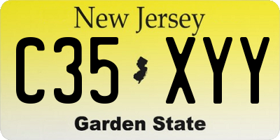 NJ license plate C35XYY