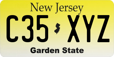 NJ license plate C35XYZ