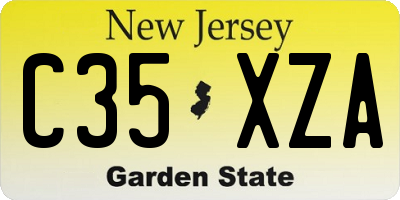 NJ license plate C35XZA