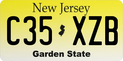 NJ license plate C35XZB