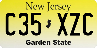 NJ license plate C35XZC