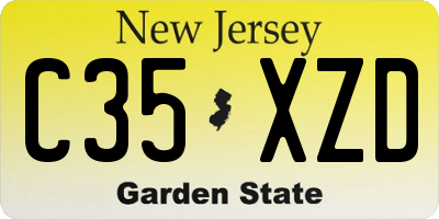 NJ license plate C35XZD