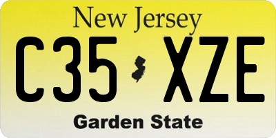 NJ license plate C35XZE