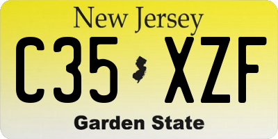 NJ license plate C35XZF