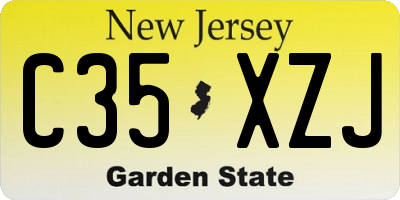 NJ license plate C35XZJ