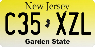 NJ license plate C35XZL