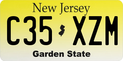 NJ license plate C35XZM