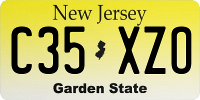 NJ license plate C35XZO