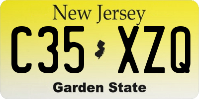 NJ license plate C35XZQ