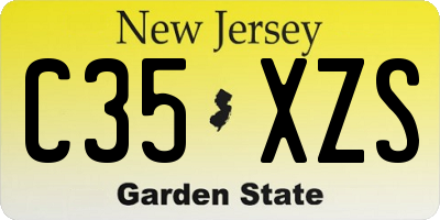 NJ license plate C35XZS