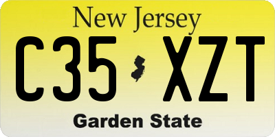 NJ license plate C35XZT