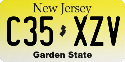 NJ license plate C35XZV