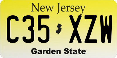 NJ license plate C35XZW