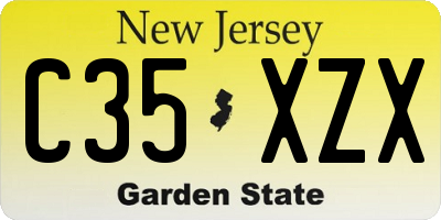 NJ license plate C35XZX