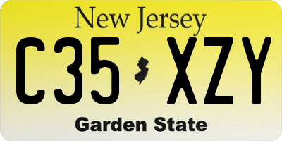 NJ license plate C35XZY