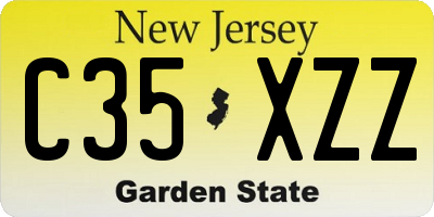 NJ license plate C35XZZ