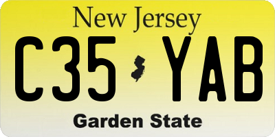 NJ license plate C35YAB