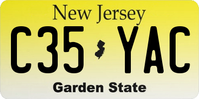 NJ license plate C35YAC