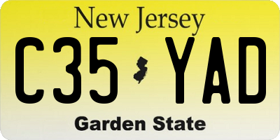 NJ license plate C35YAD