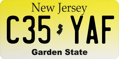 NJ license plate C35YAF
