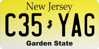 NJ license plate C35YAG