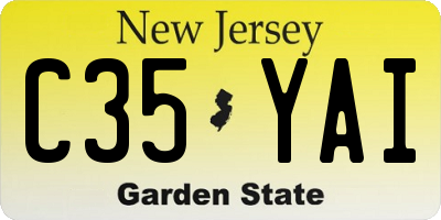 NJ license plate C35YAI