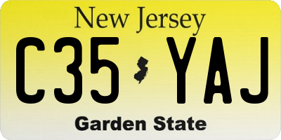 NJ license plate C35YAJ