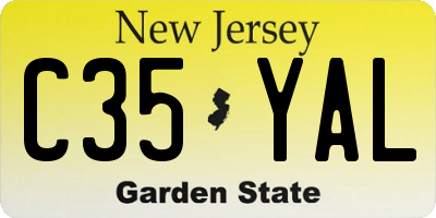 NJ license plate C35YAL