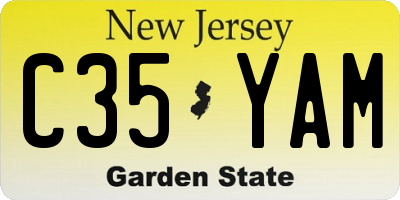 NJ license plate C35YAM