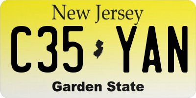 NJ license plate C35YAN