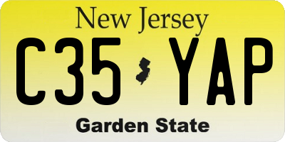 NJ license plate C35YAP
