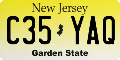 NJ license plate C35YAQ