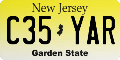 NJ license plate C35YAR