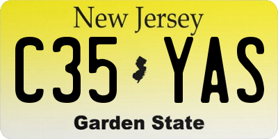 NJ license plate C35YAS