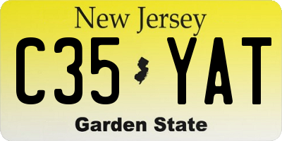 NJ license plate C35YAT