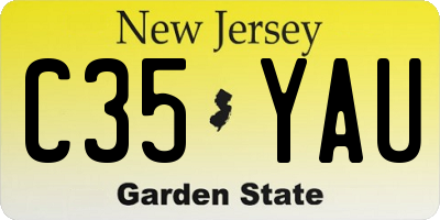 NJ license plate C35YAU