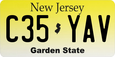 NJ license plate C35YAV