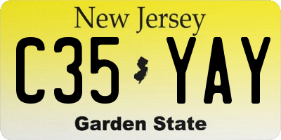 NJ license plate C35YAY