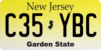NJ license plate C35YBC