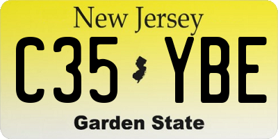 NJ license plate C35YBE