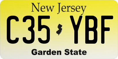 NJ license plate C35YBF